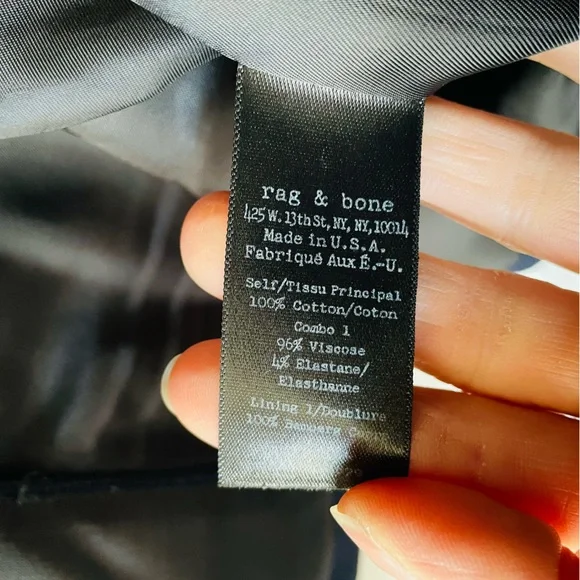 Rag & Bone Womens Navy & Black Single Button Fitted Structured Blazer | Size 4 - Picture 7 of 9